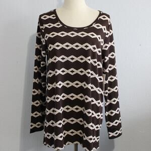 LuLaRoe Long Sleeve Geometric Print Tunic Hi Lo Top Size XL NWT
